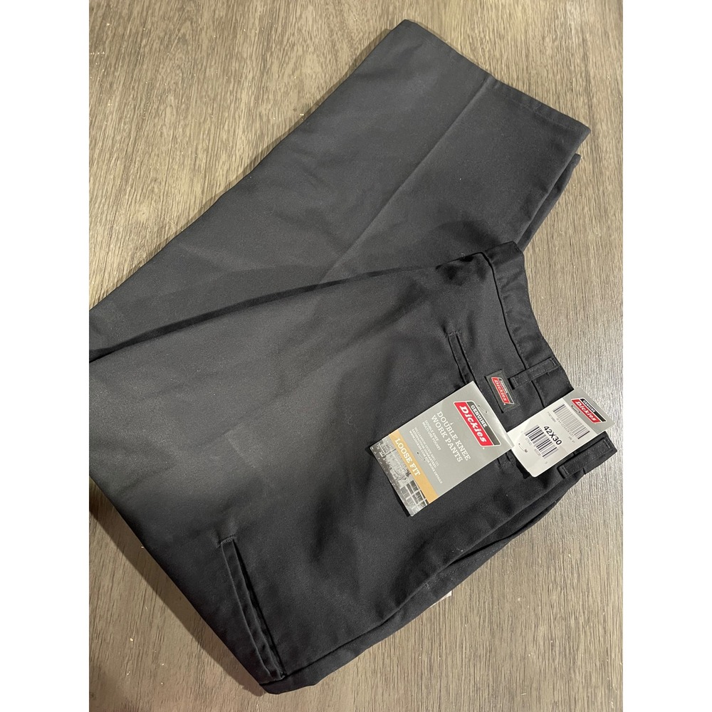 Dickies Mens 42x30 Black Double Knee Work Pants Loose Fit Multi-Use Pocket